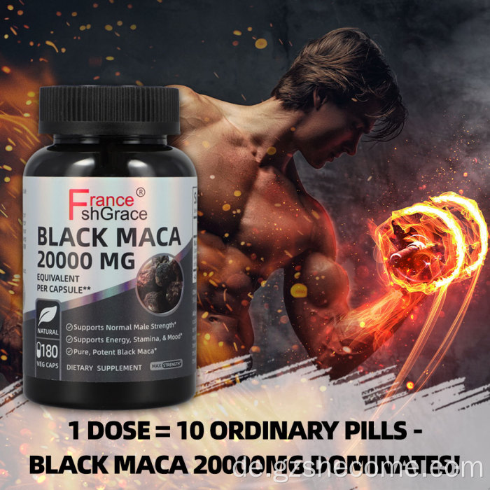 Schwarze Maca-Kapseln steigern die Energie. Die besten schwarzen Kapseln